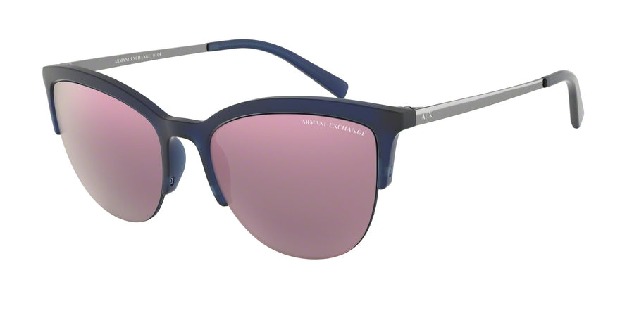 Exchange Armani AX4083S Phantos Sunglasses  82685R-MATTE BLUE MILKY 54-19-140 - Color Map blue