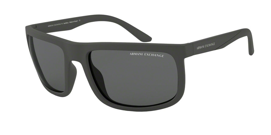 Exchange Armani AX4084SF Rectangle Sunglasses  805281-MATTE GREY 61-20-130 - Color Map grey