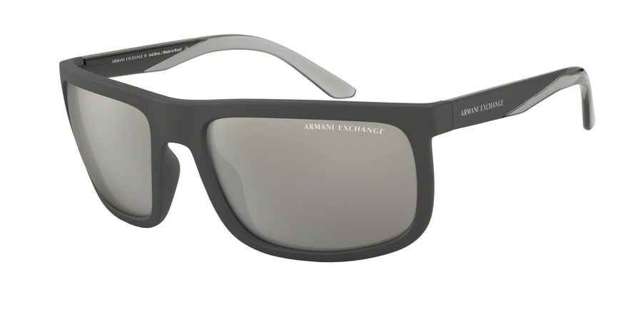 Exchange Armani AX4084SF Rectangle Sunglasses  80786G-MATTE BLACK 61-20-130 - Color Map black