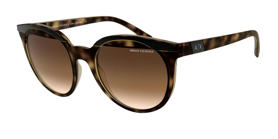 Exchange Armani AX4086S Irregular Sunglasses  822413-BROWN HAVANA/BLACK 53-20-140 - Color Map havana