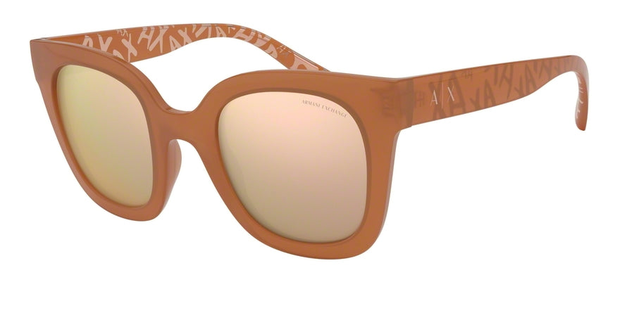 Exchange Armani AX4087S Irregular Sunglasses  82915A-OPAL HAZELNUT 49-25-143 - Color Map brown