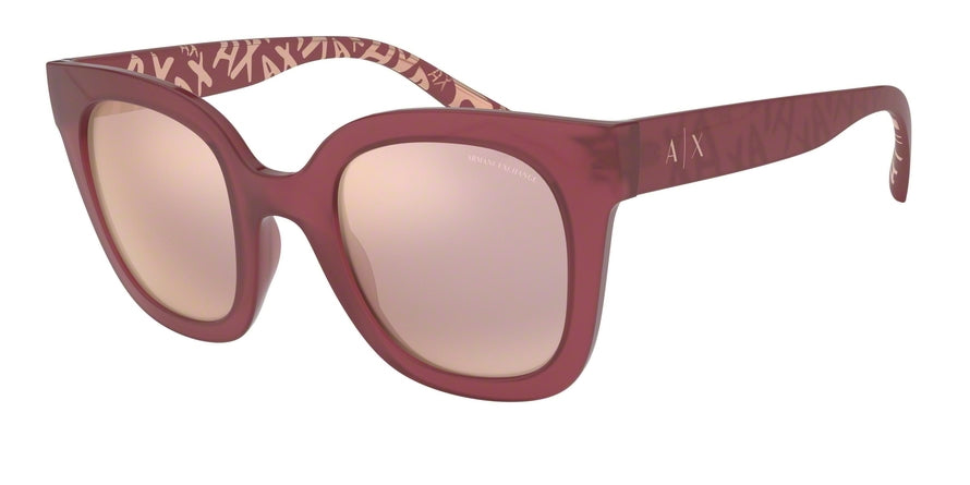 Exchange Armani AX4087S Irregular Sunglasses  82926X-OPAL EGGPLANT 49-25-143 - Color Map purple/reddish