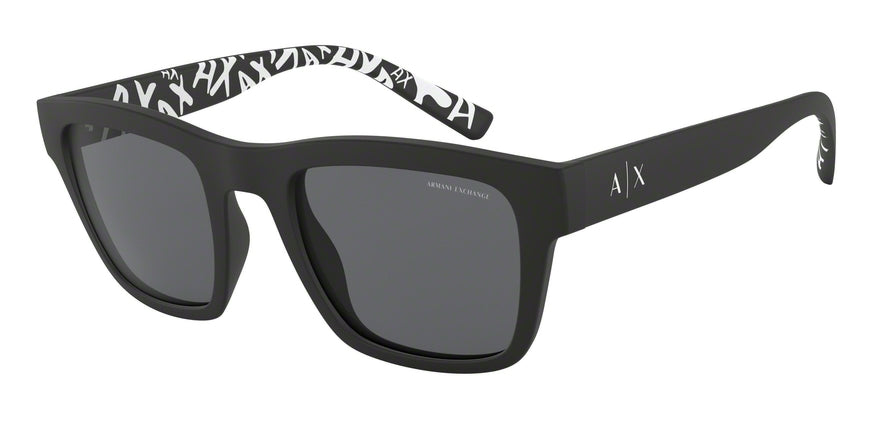 Exchange Armani AX4088SF Square Sunglasses  802987-MATTE BLACK 52-21-143 - Color Map black