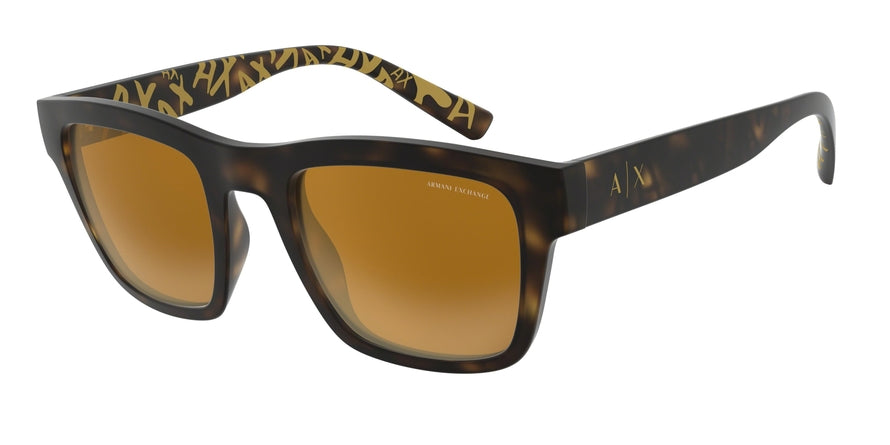 Exchange Armani AX4088SF Square Sunglasses  8078F9-MATTE HAVANA 52-21-143 - Color Map havana