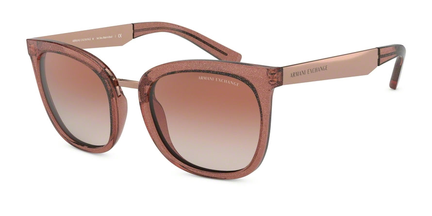 Exchange Armani AX4089SF Cat Eye Sunglasses  828713-GLITTER PINK 53-21-145 - Color Map pink