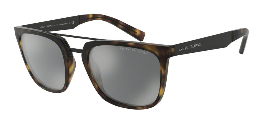 Exchange Armani AX4090S Square Sunglasses  80786G-MATTE BLACK 55-22-145 - Color Map black