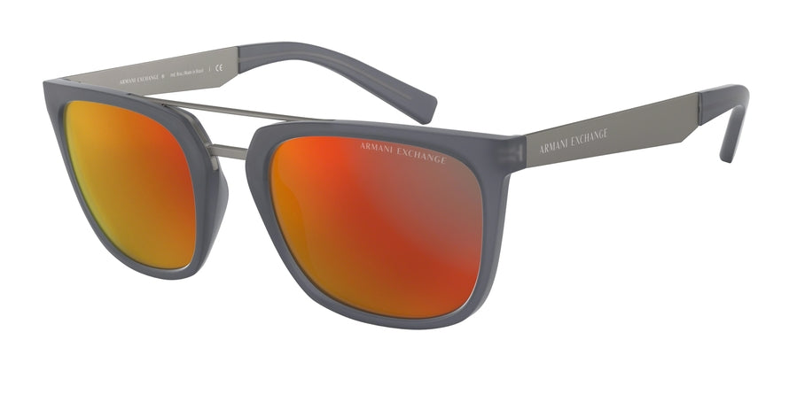 Exchange Armani AX4090S Square Sunglasses  82896Q-MATTE TRANSP BLUE JEANS 55-22-145 - Color Map blue