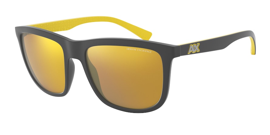Exchange Armani AX4093S Square Sunglasses  82847P-MATTE BROWN 56-18-145 - Color Map brown