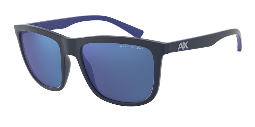 Exchange Armani AX4093S Square Sunglasses  829555-MATTE BLUE 56-18-145 - Color Map blue