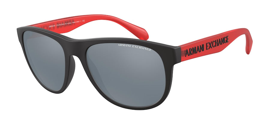Exchange Armani AX4096SF Square Sunglasses  80786G-MATTE BLACK 57-18-140 - Color Map black
