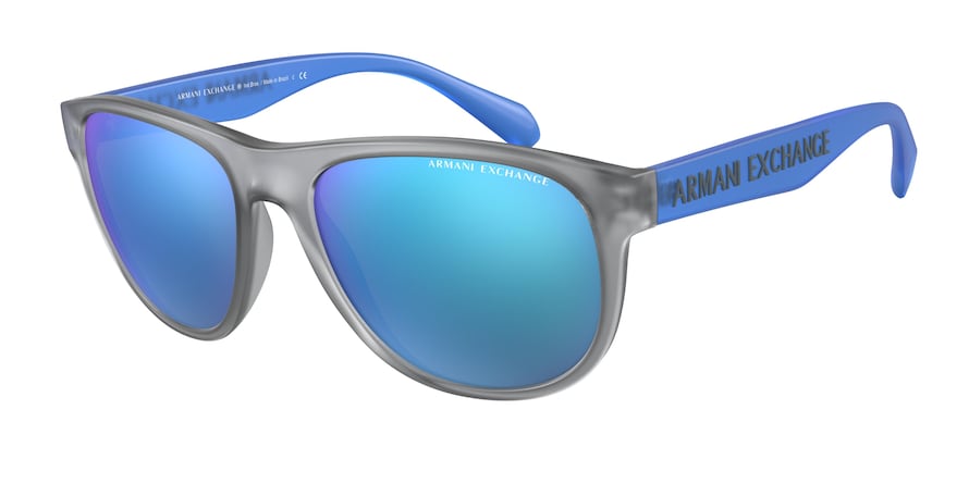 Exchange Armani AX4096SF Square Sunglasses  831025-MATTE TRANSPARENT GREY 57-18-140 - Color Map grey