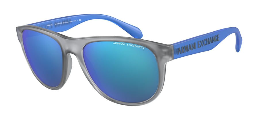 Exchange Armani AX4096S Square Sunglasses  831025-MATTE TRANSPARENT GREY 57-18-140 - Color Map grey