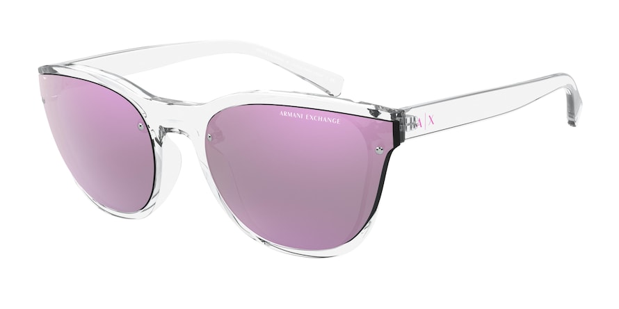 Exchange Armani AX4097S Square Sunglasses  82355R-SHINY CRYSTAL 60-21-145 - Color Map clear