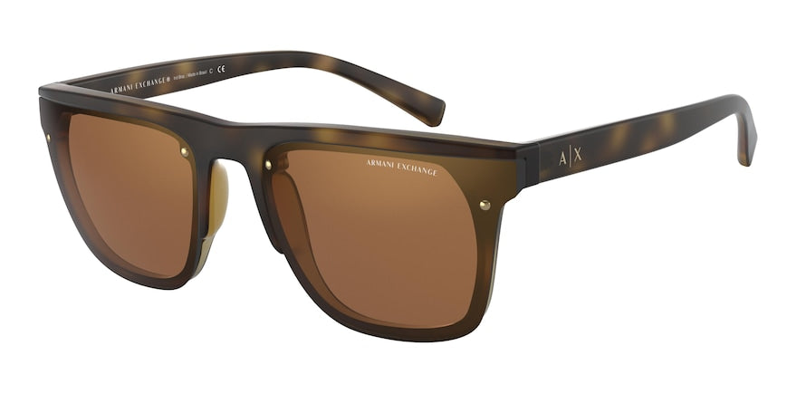 Exchange Armani AX4098S Square Sunglasses  80296H-MATTE HAVANA 63-20-140 - Color Map havana