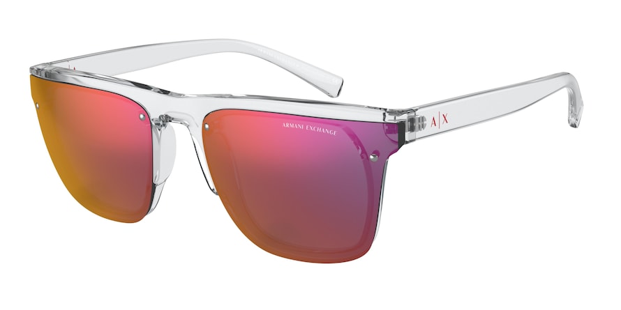 Exchange Armani AX4098S Square Sunglasses  82356Q-SHINY CRYSTAL 63-20-140 - Color Map clear
