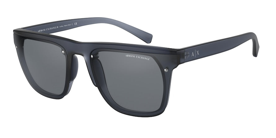 Exchange Armani AX4098S Square Sunglasses  83176G-MATTE BLUE 63-20-140 - Color Map blue