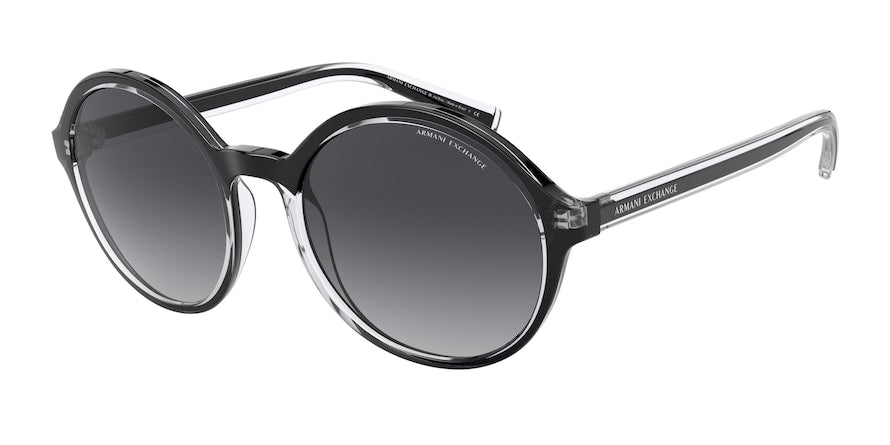 Exchange Armani AX4101S Round Sunglasses  83218G-TRANSPARENT CRYSTAL 55-20-140 - Color Map clear