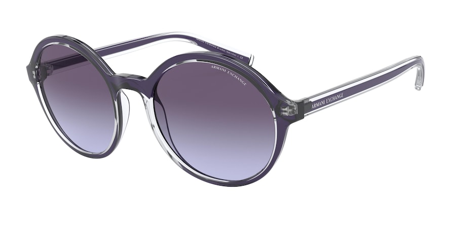 Exchange Armani AX4101S Round Sunglasses  83234Q-TRANSPARENT CRYSTAL 55-20-140 - Color Map clear
