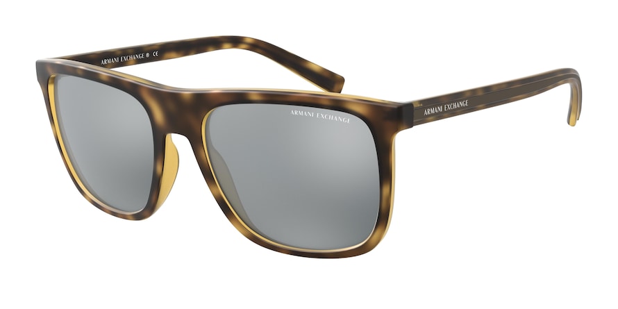 Exchange Armani AX4102SF Square Sunglasses  80296G-MATTE HAVANA 57-19-145 - Color Map havana