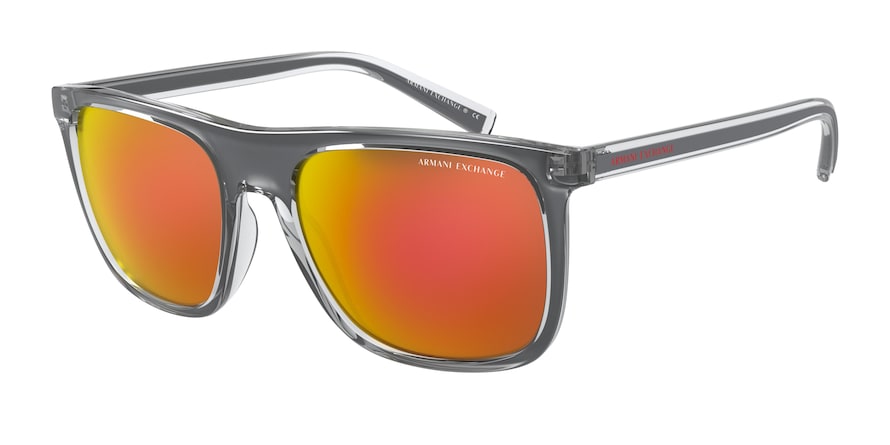 Exchange Armani AX4102SF Square Sunglasses  83196Q-TOP GREY/CRYSTAL 57-19-145 - Color Map clear