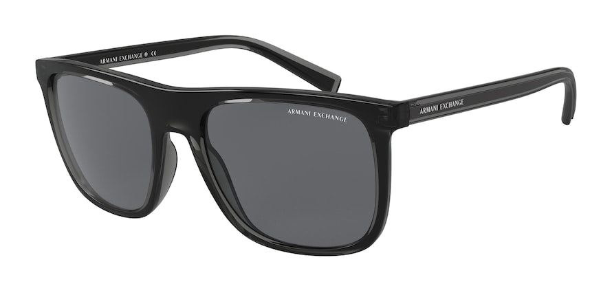 Exchange Armani AX4102S Square Sunglasses  831887-TRANSPARENT GREY 56-19-140 - Color Map grey