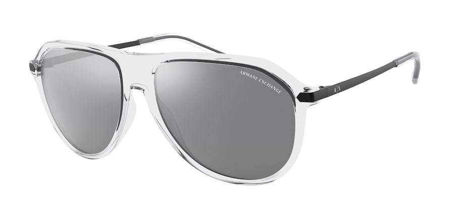 Exchange Armani AX4106S Pilot Sunglasses  83336G-CRYSTAL 59-15-140 - Color Map clear