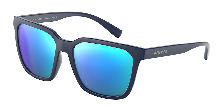 Exchange Armani AX4108SF Pillow Sunglasses  818125-MATTE BLUE 57-18-145 - Color Map blue