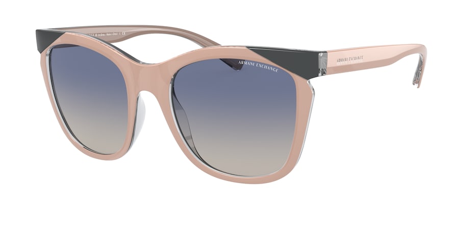 Exchange Armani AX4109SF Irregular Sunglasses  8329I9-TOP PINK ON CRYSTAL 54-21-140 - Color Map pink