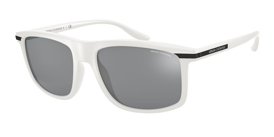 Exchange Armani AX4110S Pillow Sunglasses  81566G-MATTE WHITE 58-18-145 - Color Map white