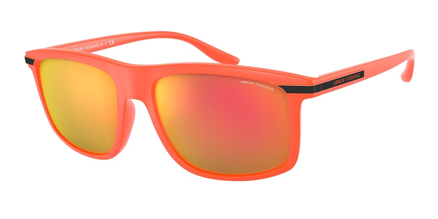 Exchange Armani AX4110S Pillow Sunglasses  83306Q-MATTE FLUO ORANGE 58-18-145 - Color Map orange