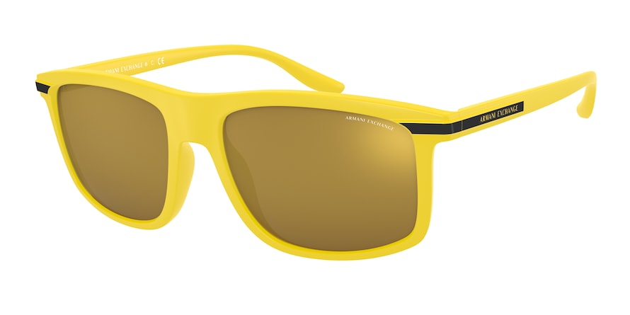 Exchange Armani AX4110S Pillow Sunglasses  83325A-MATTE FLUO YELLOW 58-18-145 - Color Map yellow