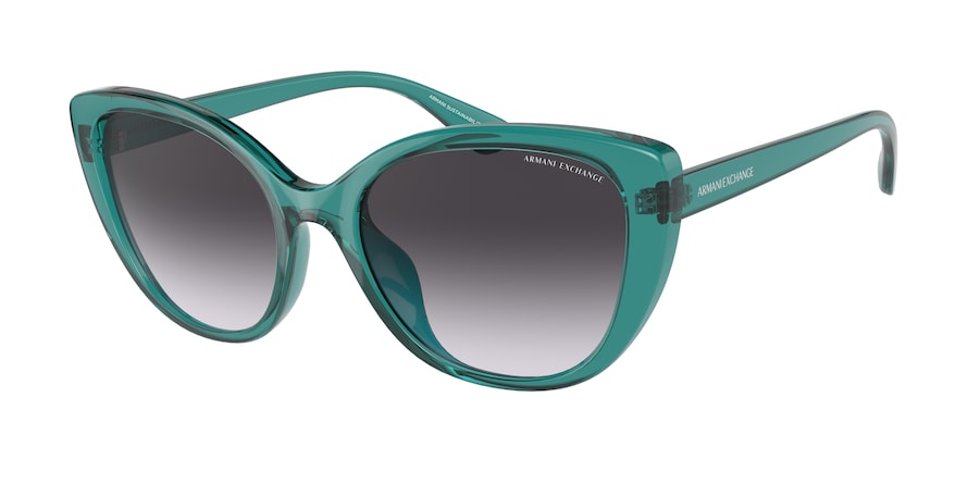 Exchange Armani AX4111SU Cat Eye Sunglasses  82908G-TRANSPARENT BLUE 54-18-140 - Color Map blue