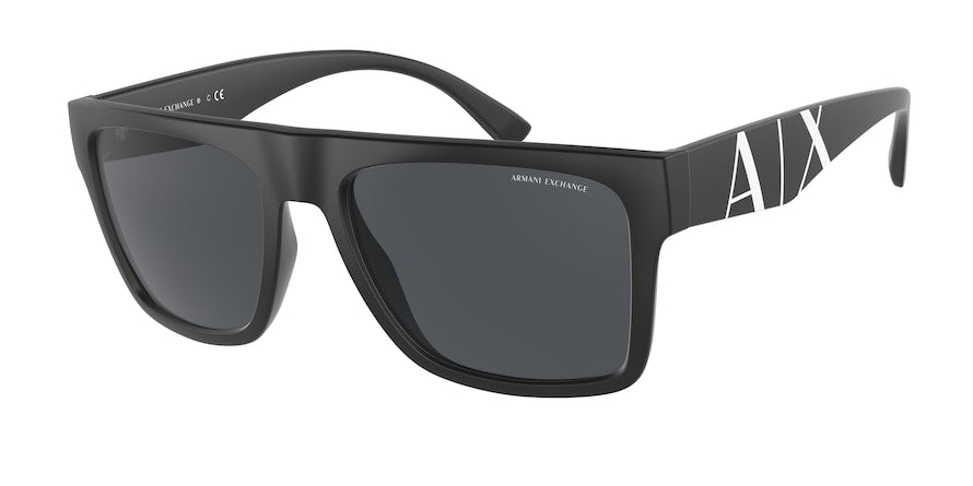 Exchange Armani AX4113SF Rectangle Sunglasses  807887-MATTE BLACK 55-18-145 - Color Map black
