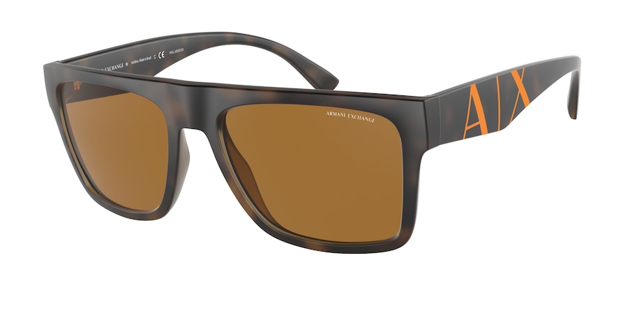 Exchange Armani AX4113S Rectangle Sunglasses  802983-MATTE HAVANA 55-18-145 - Color Map havana