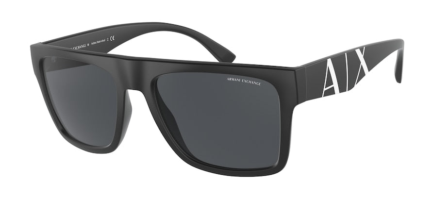 Exchange Armani AX4113S Rectangle Sunglasses  807887-MATTE BLACK 55-18-145 - Color Map black