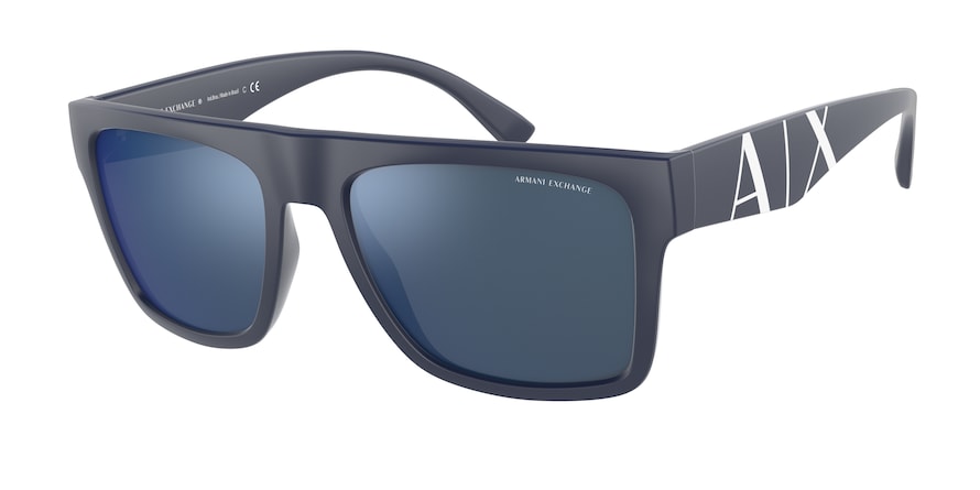 Exchange Armani AX4113S Rectangle Sunglasses  818155-MATTE BLUE 55-18-145 - Color Map blue