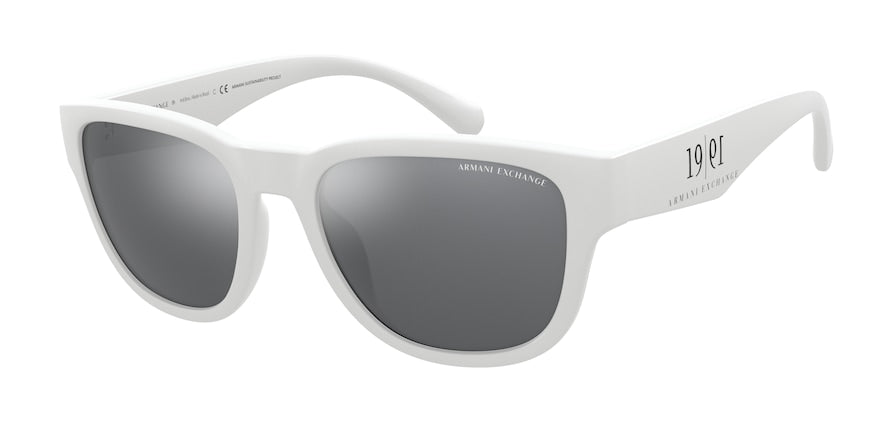 Exchange Armani AX4115SU Pillow Sunglasses  81566G-MATTE WHITE 54-19-145 - Color Map white