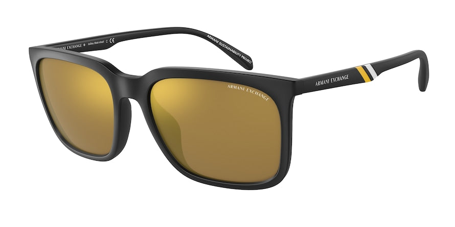 Exchange Armani AX4117SU Rectangle Sunglasses  807873-MATTE BLACK 57-18-145 - Color Map black