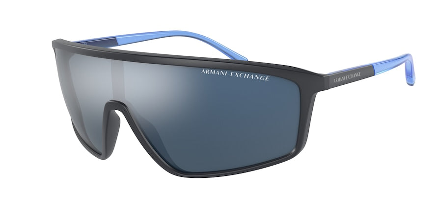 Exchange Armani AX4119S Rectangle Sunglasses  818155-MATTE BLUE 37-137-125 - Color Map blue