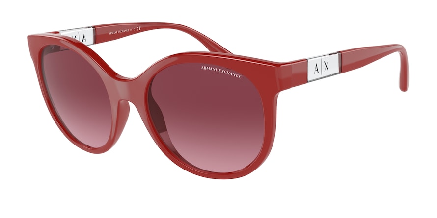 Exchange Armani AX4120SF Cat Eye Sunglasses  80888H-SHINY RED 54-19-145 - Color Map red