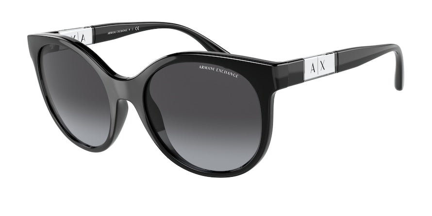 Exchange Armani AX4120SF Cat Eye Sunglasses  81588G-SHINY BLACK 54-19-145 - Color Map black