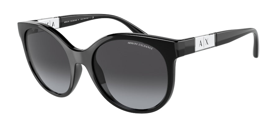 Exchange Armani AX4120S Cat Eye Sunglasses  81588G-SHINY BLACK 54-19-140 - Color Map black