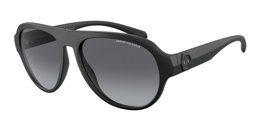 Exchange Armani AX4126SU Pilot Sunglasses  8078T3-MATTE BLACK 58-16-145 - Color Map black