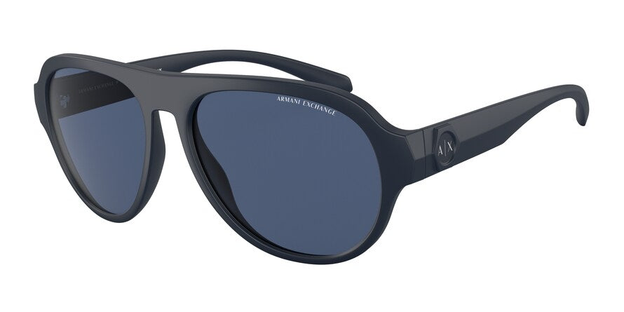Exchange Armani AX4126SU Pilot Sunglasses  818180-MATTE BLUE 58-16-145 - Color Map blue