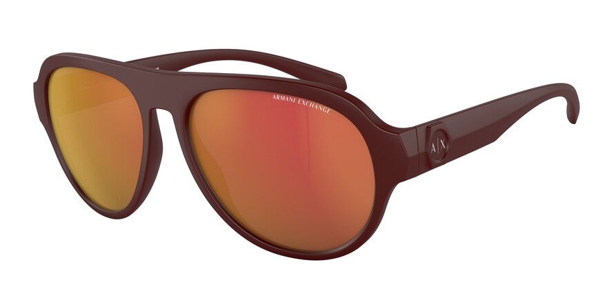 Exchange Armani AX4126SU Pilot Sunglasses  82746Q-MATTE BORDEAUX 58-16-145 - Color Map bordeaux
