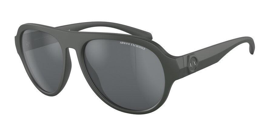 Exchange Armani AX4126SU Pilot Sunglasses  83016G-MATTE DARK GREEN 58-16-145 - Color Map green