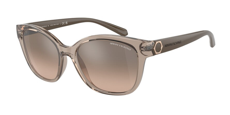 Exchange Armani AX4127SF Cat Eye Sunglasses  82408Z-SHINY TRANSPARENT TUNDRA 54-17-140 - Color Map brown