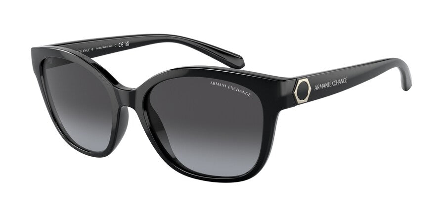 Exchange Armani AX4127S Cat Eye Sunglasses  81588G-SHINY BLACK 54-17-140 - Color Map black