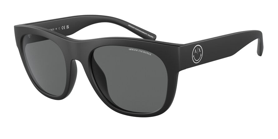 Exchange Armani AX4128SU Pillow Sunglasses  807887-MATTE BLACK 55-20-145 - Color Map black