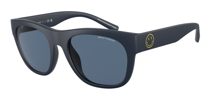Exchange Armani AX4128SU Pillow Sunglasses  818180-MATTE BLUE 55-20-145 - Color Map blue